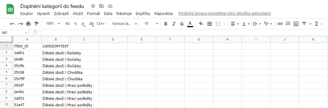 Google tabulka jako zdroj dat Google tabulka jako zdroj pro sloučení dat v Xemelu